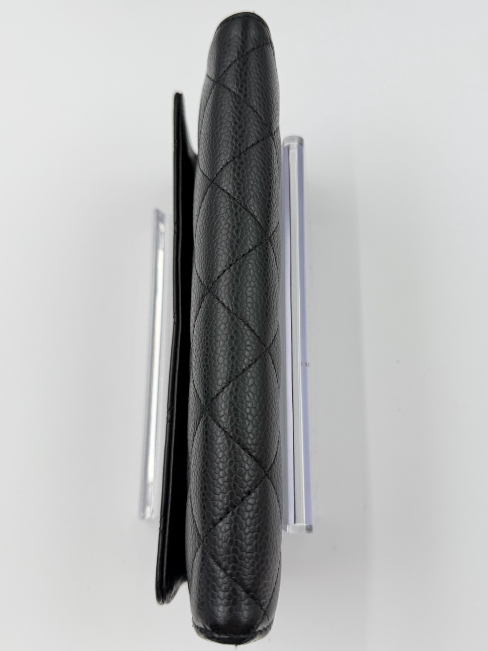 CHANEL Black Quilted Caviar Leather Wallet with Gold CC Hardware Excellent Condt - Picture 7 of 15